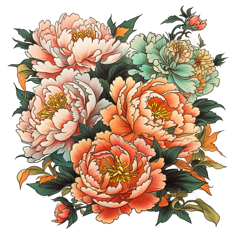 鲜花背景图片,鲜花边框元素,PNG,免抠素材